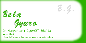 bela gyuro business card